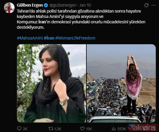 Gazze için çıt çıkarmayanlar İran'daki ateşe benzin döktü! Hadise ve Gülben Ergen İsrail destekli kaosa arka çıktı - 6