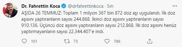 Son dakika! Sağlık Bakanı Dr. Fahrettin Koca'dan aşı açıklaması-3