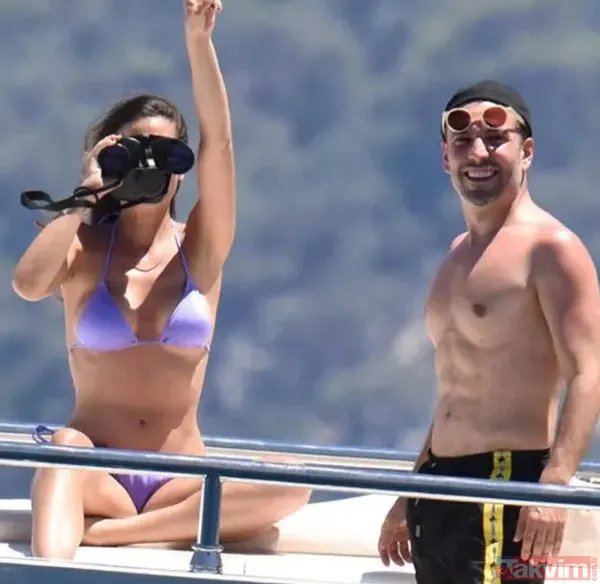 Demet Özdemir ile Oğuzhan Koç'un teknede aşk dolu dakikaları! Demet mor bikinisiyle sere serpe! Kameraları görünce... - 2