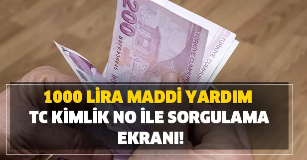 1000 lira maddi yardım TC kimlik no ile sorgulama ekranı!