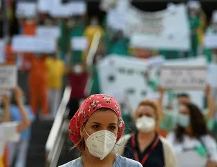 İspanya’da sağlık çalışanları eylem yaptı