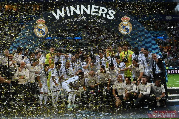 UEFA Süper Kupa'da şampiyon Real Madrid! Mbappe siftah yaptı... Arda Güler 4. kupasını kaldırdı - 12