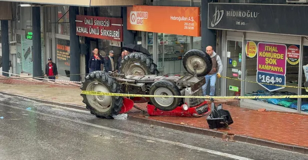 Bolu'da korkunç kaza! Traktör kayganlaşan yolda takla attı: 1 ölü 1 yaralı