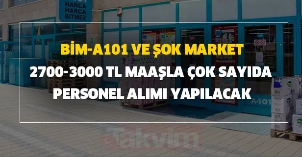 BİM -A101 ve ŞOK marketleri personel alım ilanları yayında!