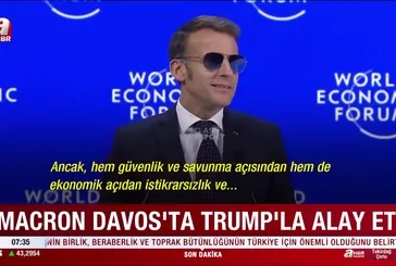 Macron Davos'ta Trump'la alay etti