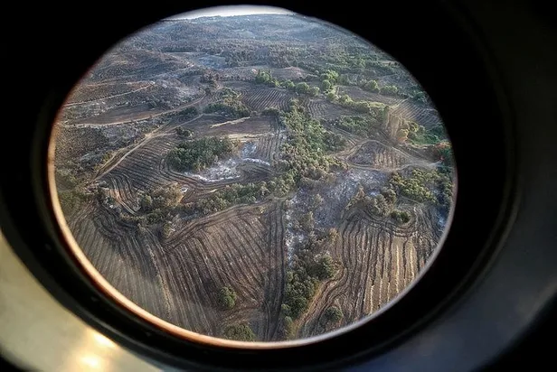 Çanakkale'de orman yangını kontrol altında: Yanan alanlar havadan görüntülendi-3