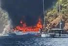 Fethiye açıklarında gezi teknesinde yangın: 115 kişi can yelekleriyle denize atladı