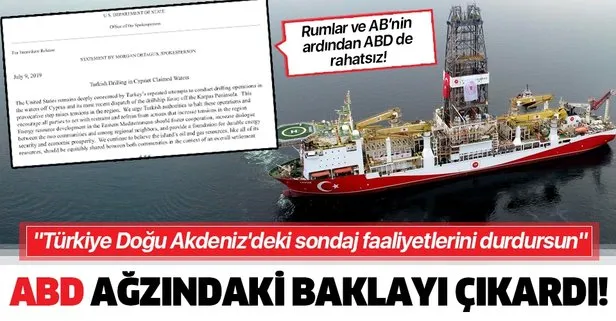 ABD yönetimi ağzındaki baklayı sonunda çıkardı! Türkiye Doğu Akdeniz’deki sondaj faaliyetlerini durdursun