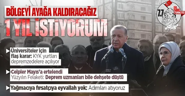 Başkan Erdoğan Diyarbakır’da duyurdu: Üniversiteler uzaktan eğitime geçiyor KYK yurtları depremzedelere açılıyor