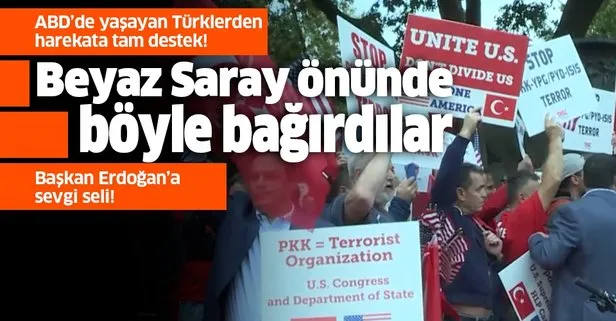 Türklerden Beyaz Saray önünde Barış Pınarı Harekatı’na destek gösterisi!