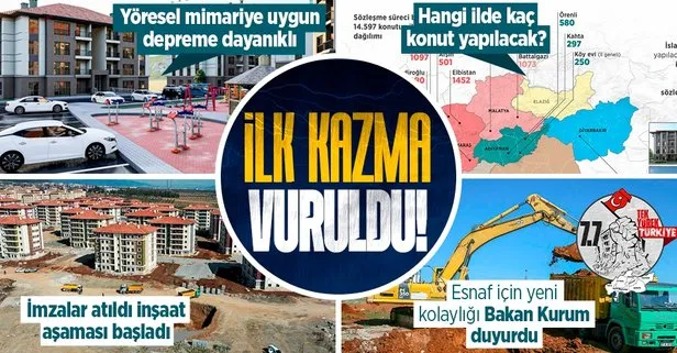 Çevre, Şehircilik ve İklim Değişikliği Bakanı Murat Kurum deprem bölgesinde açıkladı: İlk kazmayı vurduk