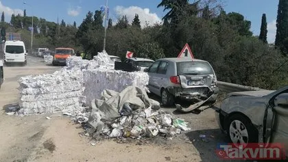 Gebze’de korku dolu anlar: Freni boşalan kamyonu park halindeki araçların üzerine sürdü