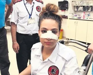 Hasta burnunu kırdı