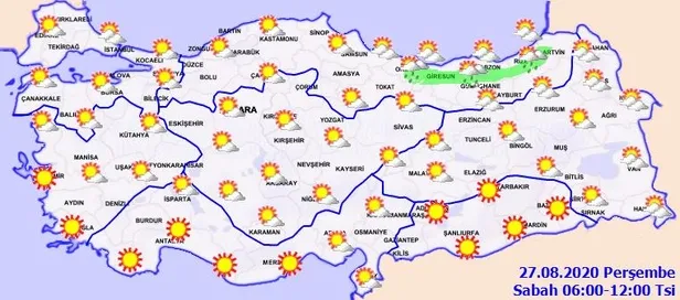 HAVA DURUMU | Meteorolojiden sağanak uyarısı | 27 Ağustos 2020 hava nasıl olacak?-2