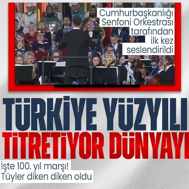 Külliyede tarihi anlar! Türkiyenin 100.yıl marşı ilk kez Cumhurbaşkanlığı Senfoni Orkestrası tarafından seslendirildi