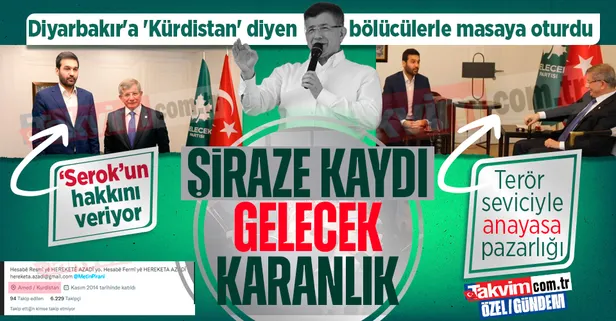 'Serok'un hakkını veriyor! Ahmet Davutoğlu'ndan Diyarbakır'a 'Kürdistan' diyen bölücülerle 'anayasa' görüşmesi