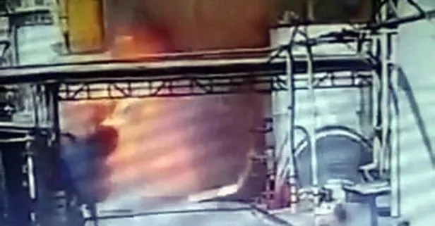 2 işçinin yaralandığı kaza kamerada! İşte böyle patlamış