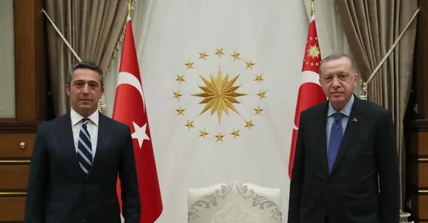 Başkan Erdoğan, Fenerbahçe Başkanı Ali Koç’u Cumhurbaşkanlığı Külliyesi’nde kabul etti