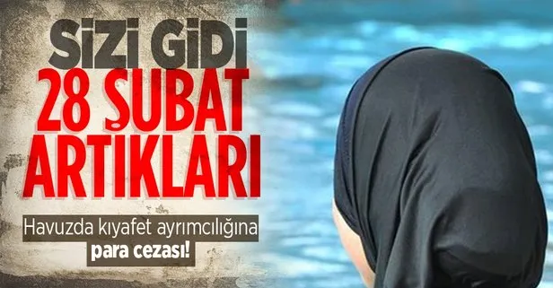 Site yönetimi haşema giyen kadının havuza girmesine izin vermedi! 5 bin lira para cezası kesildi