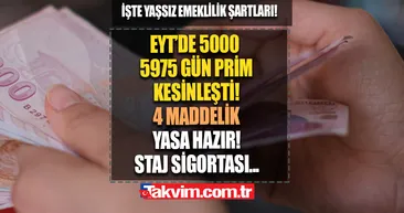 4 MADDELİK yasa HAZIR! EYTde 5000-5975 gün PRİM + 20-25 YIL kapsamda! Sigorta başlangıç süresi geri çekilecek! SSK, Bağkur 2023 yaşsız emeklilik tablosu! Staj sigortası son dakika...