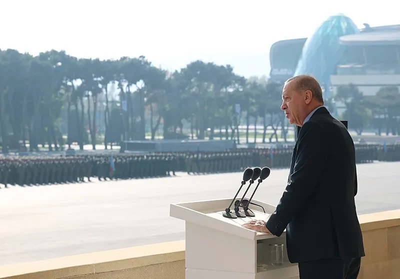 Başkan Erdoğan, Azerbaycan'ın Zafer Günü Töreni'ne katıldı. (DHA)