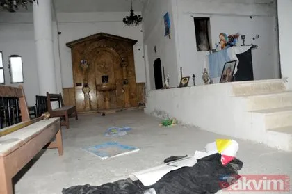 Tel Abyad’daki Ermeni Kilisesi önce DEAŞ sonra PKK tarafından karargah olarak kullanılmış