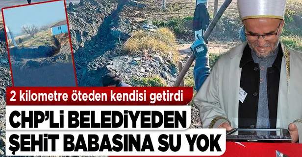 İzmir'de şehit babasına İZSU’dan su yok: 2 kilometre öteden hortumla su getirmek zorunda kaldı