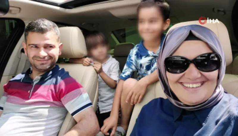 Hayatını kaybeden Mehmet Gündoğan, eşi ve çocukları (İHA)
