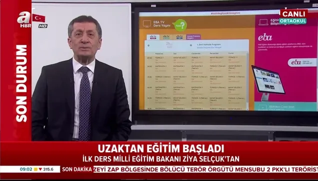 Uzaktan eğitimde ilk ders zili çaldı! Milli Eğitim Bakanı Ziya Selçuk ilk dersi anlattı