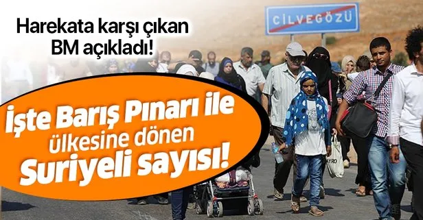BM ülkesine dönen Suriyeli sayısını açıkladı!