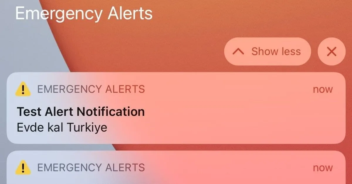 test alert notification evde kal turkiye telefon bildirimi ne anlama geliyor iphone acil durum uyarisi nedir takvim