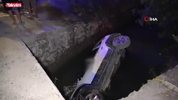 Sulama kanalına uçan otomobilde 2 kişi boğularak hayatını kaybetti