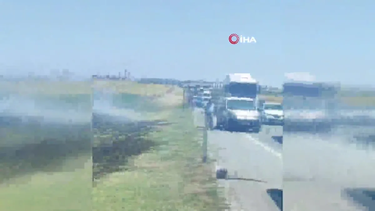 Lüleburgaz’da D-100 karayolunda tır yangını!