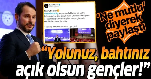 Hazine ve Maliye Bakanı Berat Albayrak ’Ne mutlu’ diyerek paylaştı: Yolunuz, bahtınız açık olsun gençler