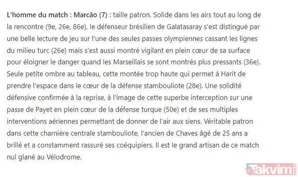 Marsilya-Galatasaray maçı Fransız basınında! "Maçın yıldızı Marcao" - 3