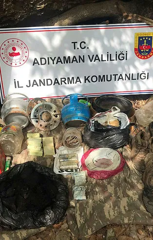 Adıyaman'da PKK'lılara ait yaşam malzemesi ele geçirildi