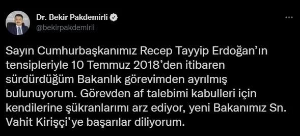 Son dakika: Kabine'de görev değişimi! Tarım ve Orman Bakanı Bekir Pakdemirli'nin yerine Vahit Kirişçi atandı!-4