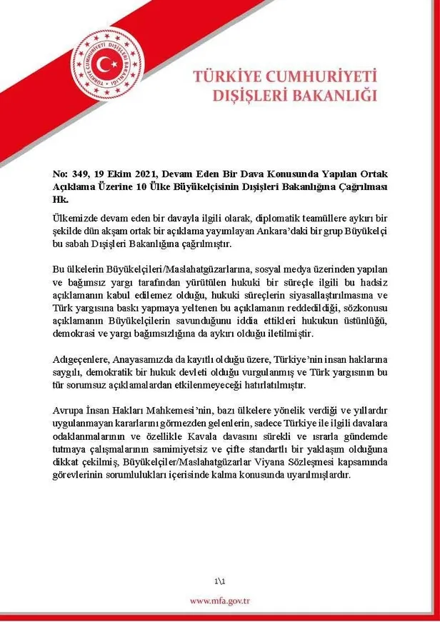 ABD öncülüğündeki 10 ülkeden skandal Osman Kavala çağrısı! Türkiye uyardı: Hadsiz açıklama kabul edilemez-4