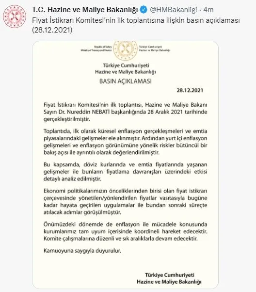 Fiyat İstikrarı Komitesi Hazine ve Maliye Bakanı Nureddin Nebati başkanlığında toplandı! Enflasyonla mücadele vurgusu-3