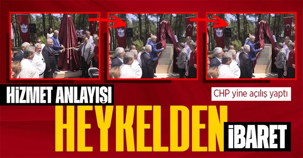 CHP'nin hizmet anlayışı heykelden ibaret! Bu kez İzmir'de heykel açtılar