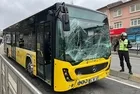 Üsküdar'da İETT kazası: Durakta çarpıştılar