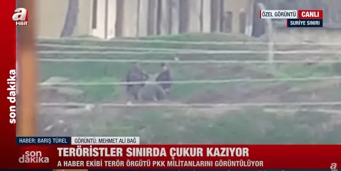 PKK'lılar Suriye sınırında çukur kazıyor! Görüntüler ortaya çıktı!-2