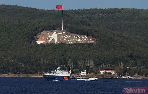 Rus Donanmasına ait deniz yakıt ikmal tankeri, Çanakkale Boğazı'ndan geçti - 1