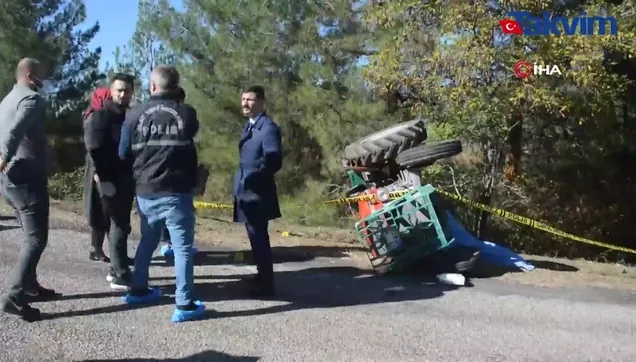Traktörün altında kalan adam can verdi