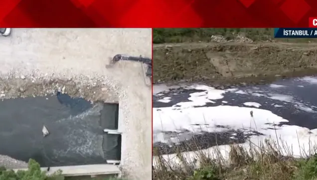 Ayamama deresi karardı! Atık su Marmara Denizi'ne aktı...