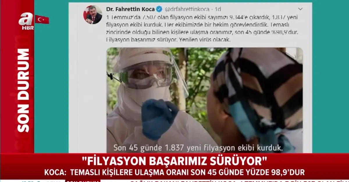 Sağlık Bakanı Fahrettin Koca, filyasyon başarımızı açıkladı: Yenilen virüs olacak