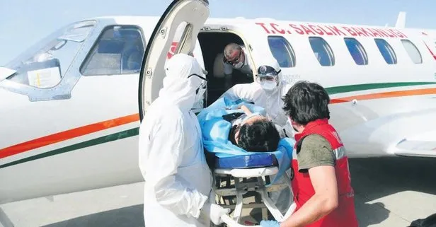 Ukrayna ve Azerbaycan’daki 2 hasta ambulans uçaklarla getirilip tedavi altına aldı
