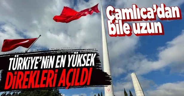 Türkiye’nin en yüksek bayrak direkleri! Edirnekapı Şehitliği ve TRT Ulus Yerleşkesi’ndeki bayrak direklerine 1453 metrekarelik Türk Bayrakları çekildi