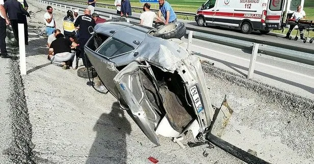Erzurum’da taklalı kaza: 5 yaralı