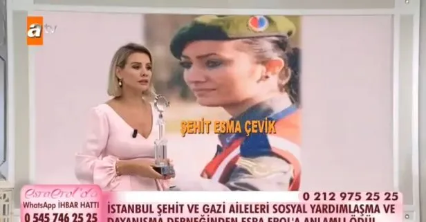 Esra Erol A Sehit Ve Gazi Aileleri Sosyal Yardimlasma Ve Dayanisma Dernegi Nden Bir Omur Boyu Onur Plaketi Takvim
